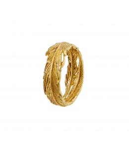 18ct Yellow Gold Wide Plume Wreath Ring Product Photo