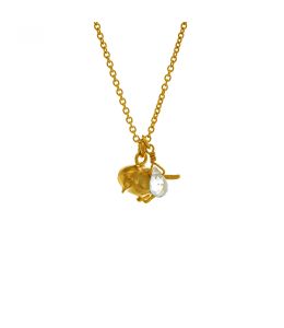 Gold Plate Warbler & Topaz Necklace Product Photo