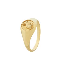 18ct Yellow Gold Rabbit Cameo Signet Ring Product Photo