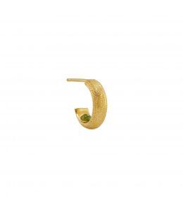 Gold Plate Hans Single Hoop Earring with Hidden Green Tourmaline Product Photo