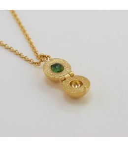 Cannonball Opening Necklace with Hidden Green Tourmaline