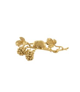 Gold Plate Harvest Mouse Brooch on Paper