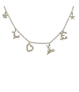 Silver L O V E Mixed Charm Necklace Product Photo