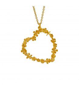Gold Plate Floral Heart & Star Necklace Product Photo