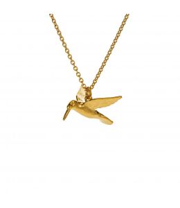 Gold Plate Hummingbird Necklace Product Photo