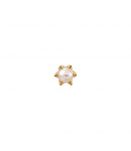 Gold Plate Single Ornate Pearl Stud Product Photo