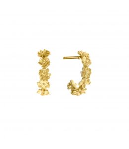 18ct Yellow Gold Floral Mini Hoop Earrings Product Photo