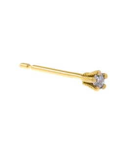 18ct Yellow Gold Single Diamond Stud Earring Product Photo Secondary Angle