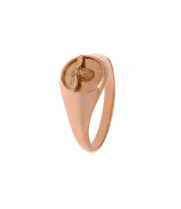 18ct Rose Gold Signet Ring with Isty Bitsy Bee Product Photo