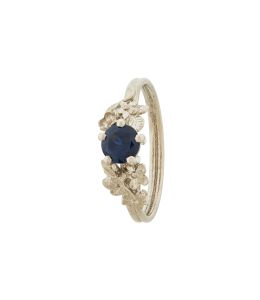 18ct White Gold Beekeeper Solitaire Ring with 5mm Bi-Coloured Petrol Blue Sapphire Product Photo