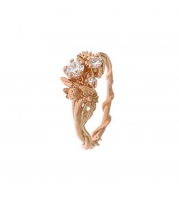 18ct Rose Gold Beekeeper Three Diamond Trilogy Ring Product Photo
