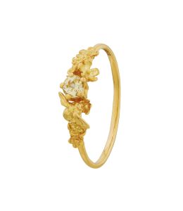 18ct Yellow Gold Beekeeper Garden Ring with Light Peach Sapphire Product Photo