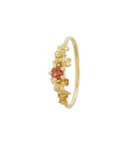 18ct Yellow Gold Beekeeper Garden Ring with Coral Orange Sapphire Product Photo