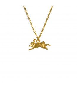 Gold Plate Leaping Rabbit Necklace Product Photo