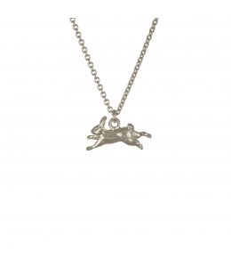 Silver Leaping Rabbit Necklace Product Photo