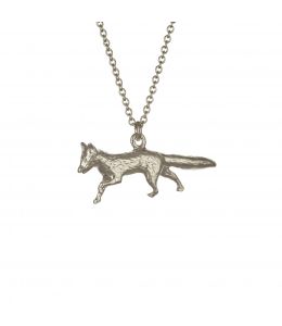 Silver Prowling Fox Necklace Product Photo