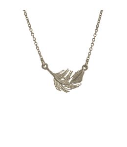 Silver Little Feather Inline Necklace Product Photo