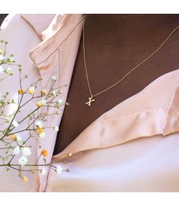 Teeny Tiny Floral Letter X Necklace