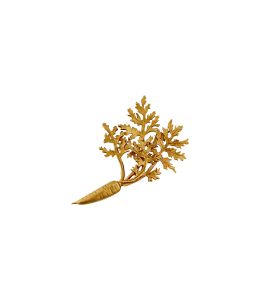 Gold Plate Leafy Carrot Pin Brooch Product Photo