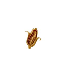 Gold Plate Juicy Corn on the Cob Pin Brooch Product Photo