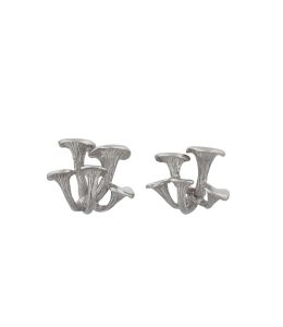 Silver Clustered Mushroom Earrings on Paper