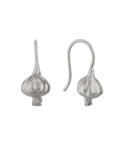 Silver Garlic Hook Drop Earrings Product Photo