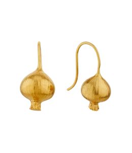 Gold Plate Onion Hook Drop Earrings Product Photo
