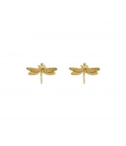 18ct Yellow Gold Teeny Tiny Dragonfly Stud Earrings Product Photo