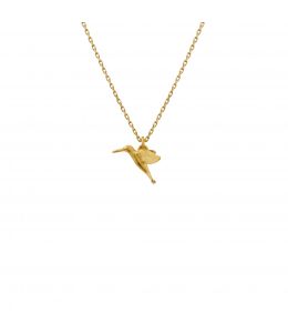 18ct Yellow Gold Teeny Tiny Hummingbird Necklace Product Photo