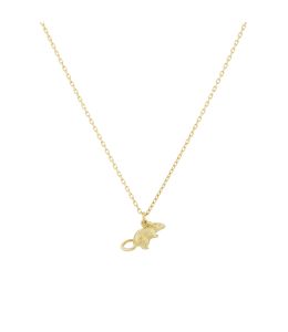 18ct Yellow Gold Teeny Tiny Mouse Necklace Product Photo