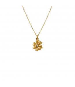 18ct Yellow Gold Teeny Tiny Diamond Daisy Necklace Product Photo