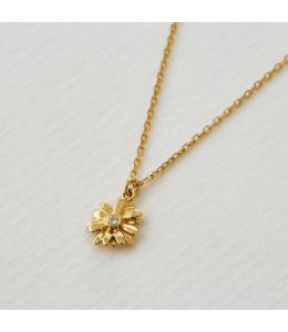 Teeny Tiny Diamond Daisy Necklace