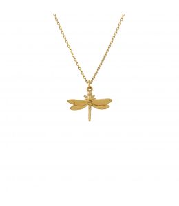 18ct Yellow Gold Teeny Tiny Dragonfly Necklace Product Photo