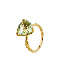 18ct Yellow Gold Green Amethyst Forest Jewel Ring Product Photo