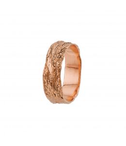 18ct Rose Gold Wide Bark 6.5mm Band Product Photo