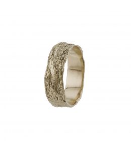 18ct White Gold Wide Bark 6.5mm Band Product Photo