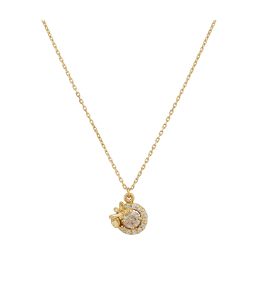 18ct Yellow Gold Champagne Diamond Spring Halo Necklace Product Photo