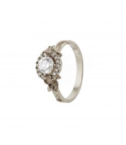 Platinum Large Diamond Spring Halo Ring Product Photo