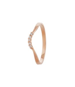 18ct Rose Gold Half Halo Curved Diamond Band Product Photo