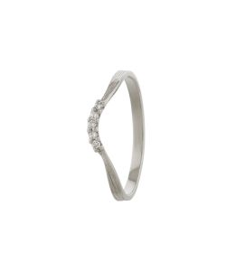 18ct White Gold Half Halo Curved Diamond Band Product Photo