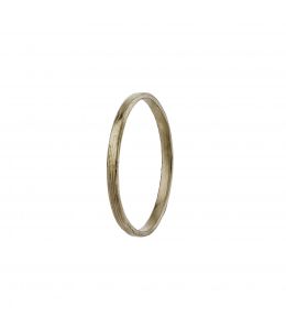 18ct White Gold Textured 2mm Spring Band Ring Product Photo