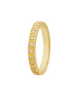18ct Yellow Gold Spring Halo Diamond 2.5mm Eternity Ring Product Photo