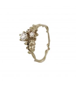 18ct White Gold Rosarium Diamond Trilogy Ring Product Photo
