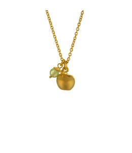 Gold Plate Apple & Peridot Necklace Product Photo